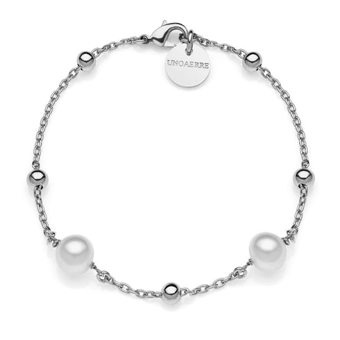 BRACCIALE DI CATENA CON PERLE NATURALI 2065